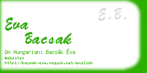 eva bacsak business card