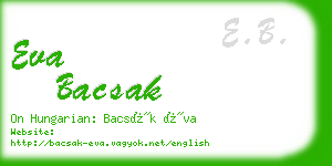 eva bacsak business card